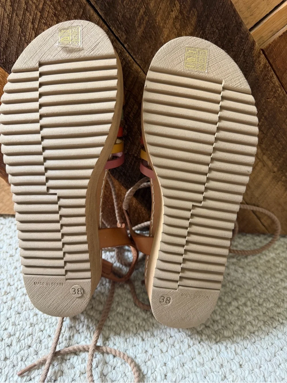 Roolee Multicolor Strappy Platform Espadrille Sandals size 38 EX condition